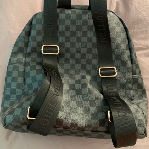 Mens Louis Vuitton black checkered backpack. - Picture 2 of 4